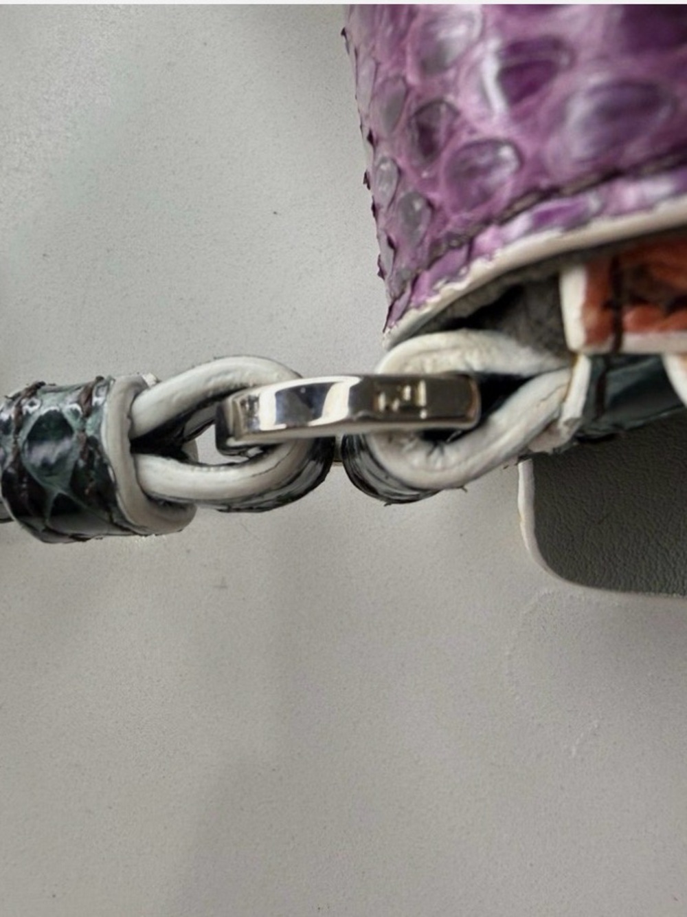 Fendi Microwave Baguette Multicolor Python Crossbody Bag only listing worldwide - Picture 9 of 15